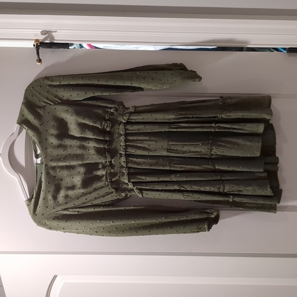 Hayden girls, dark green dress, and size large.